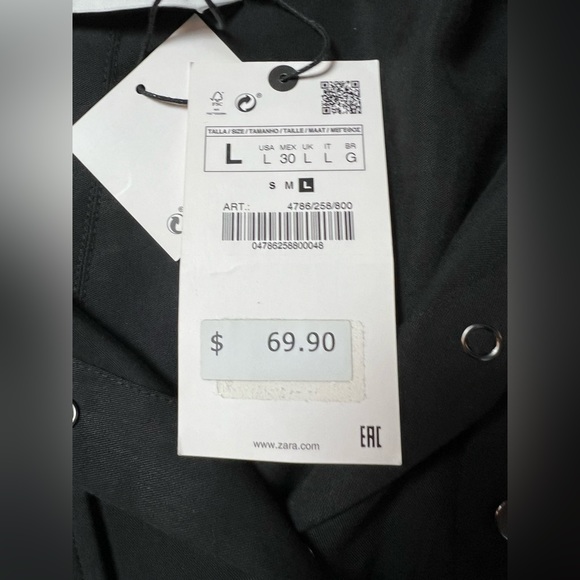 NWT Zara “The Brenda Shirt” Button Down Shirt Dress Sz L - Picture 6 of 7